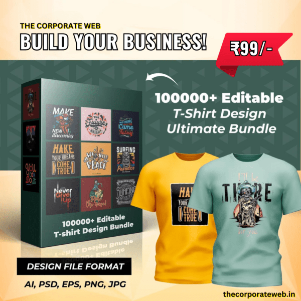 1,00,000+ Editable T-shirt Design Bundle