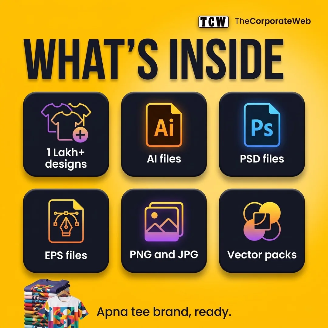 1,00,000+ Editable T-shirt Design Bundle what is inside