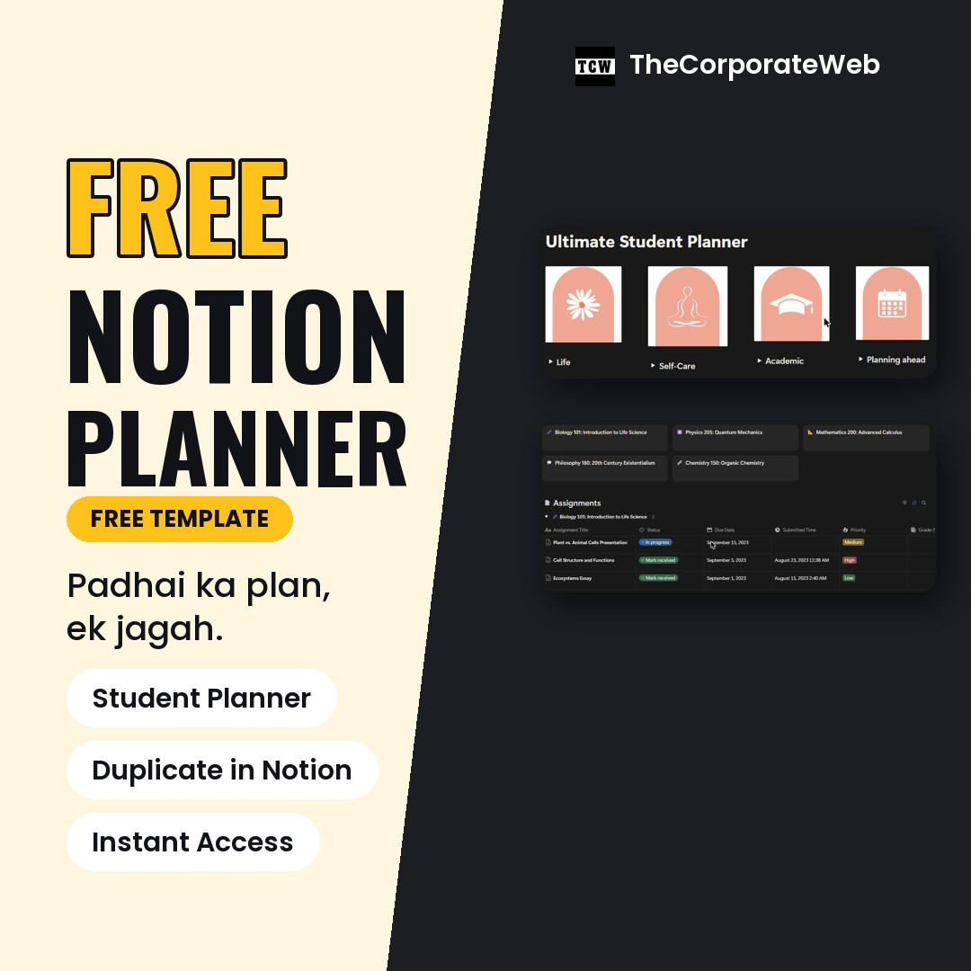 Free Notion Student Planner Template