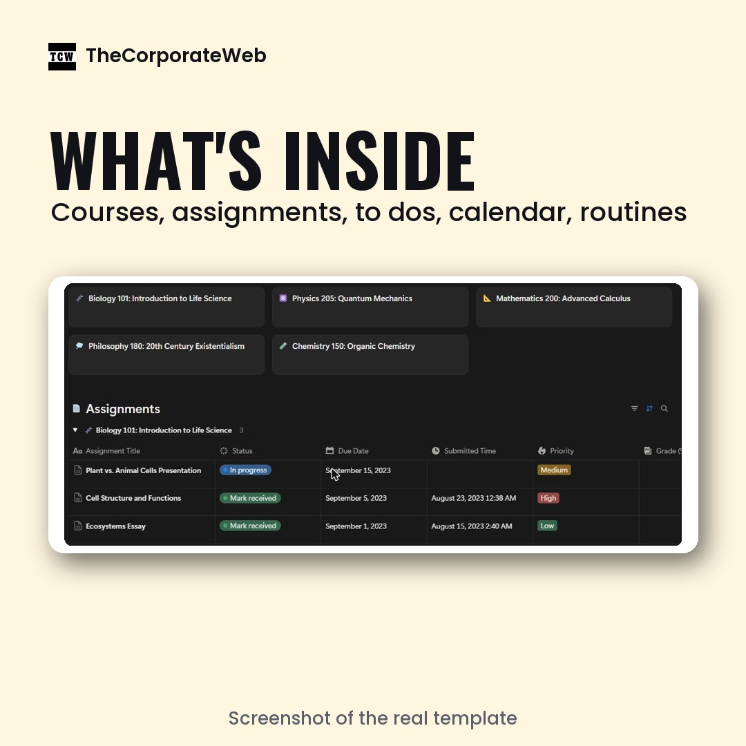 Free Notion Student Planner Template