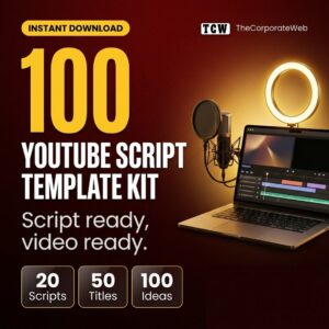 YouTube script template: YouTube Script Template Kit with 100 Video Ideas