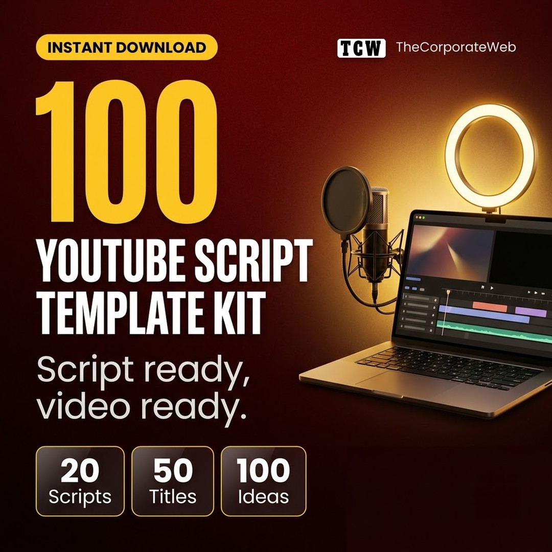 YouTube script template: YouTube Script Template Kit with 100 Video Ideas